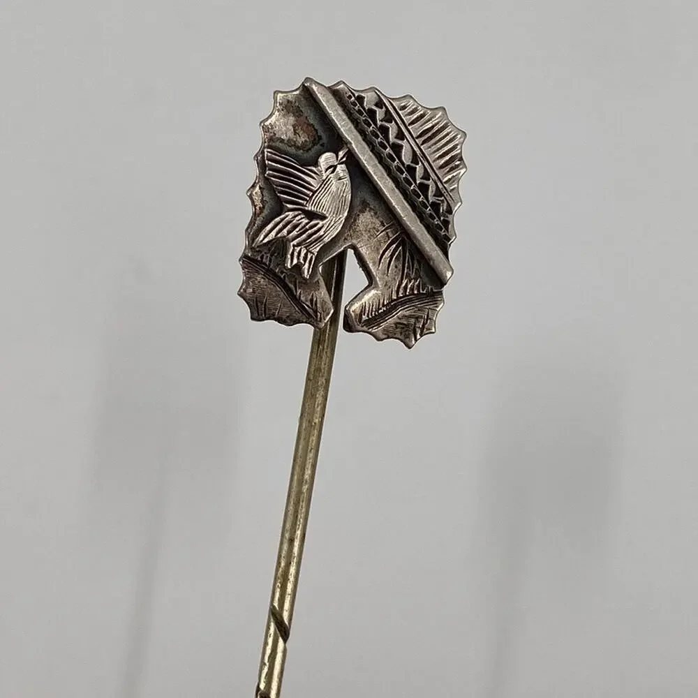 Sterling silver bird lapel pin